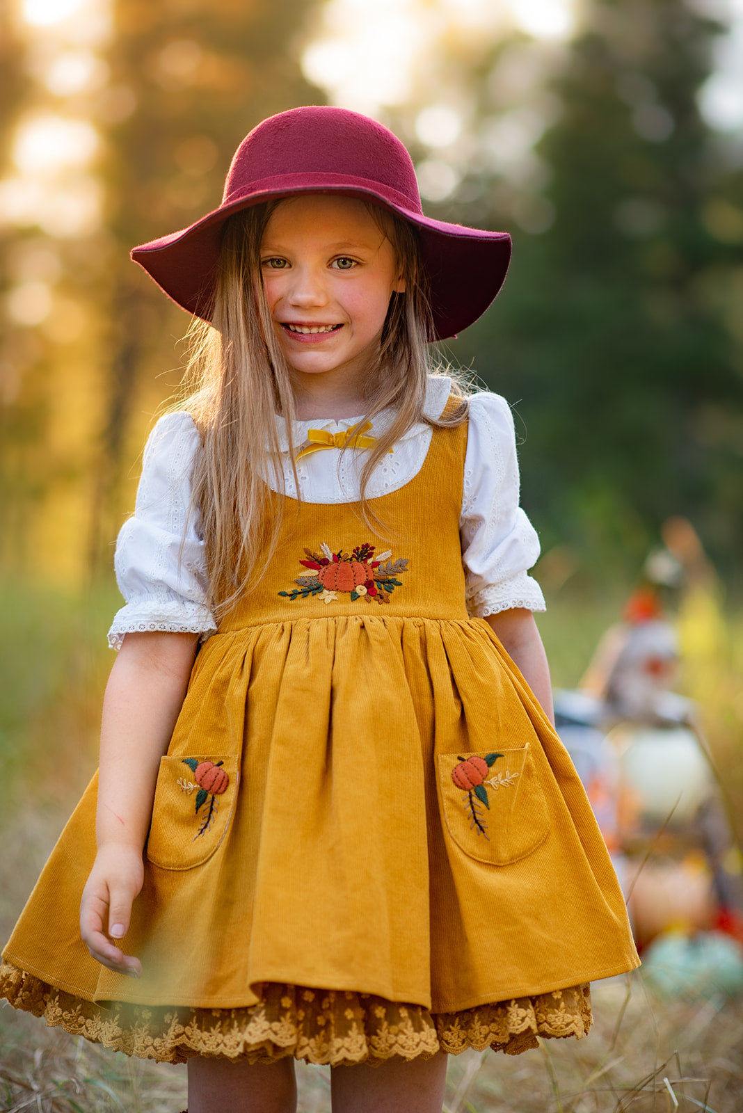 Susie in Marigold Dress