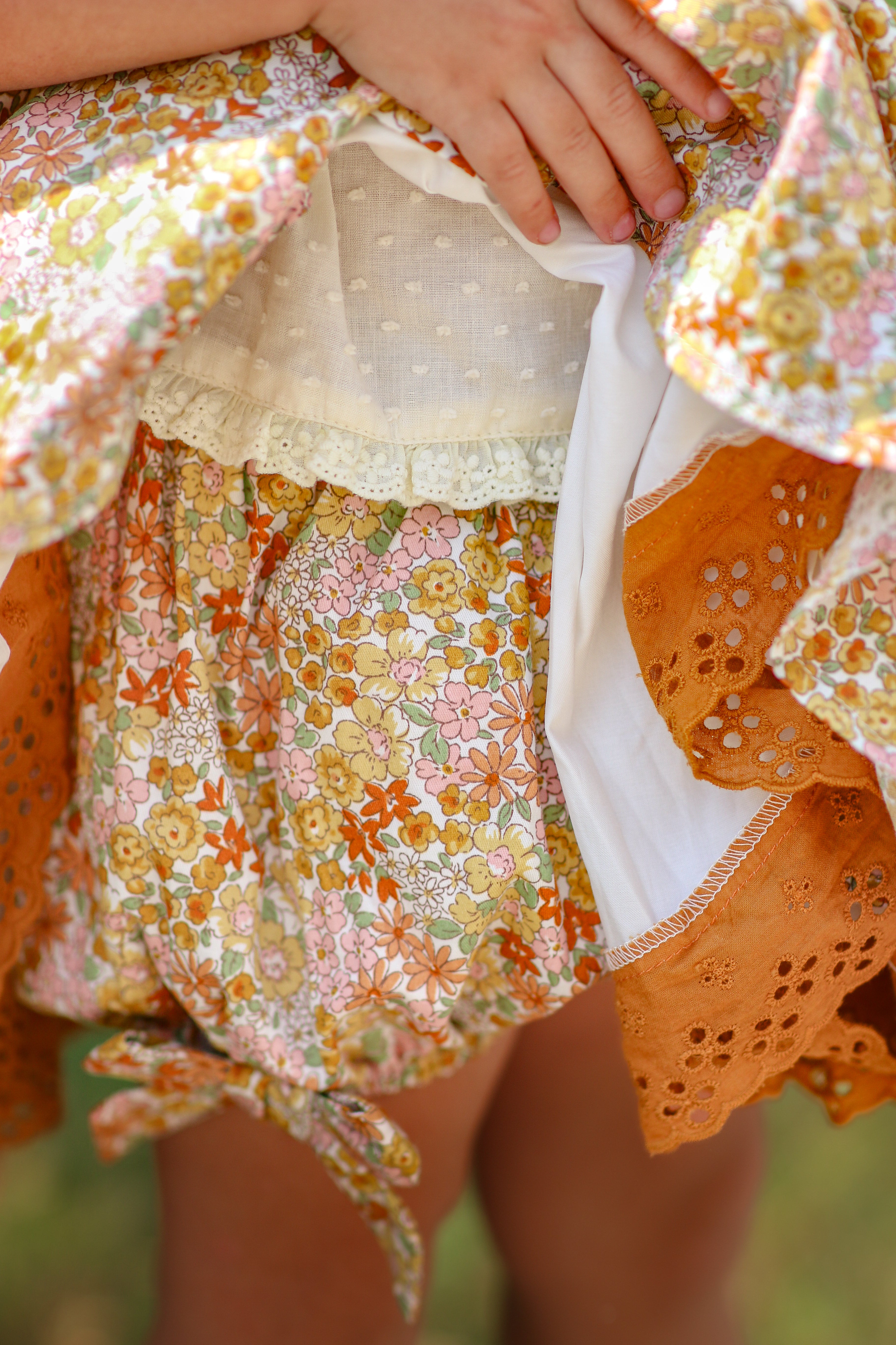 Harlow in Fall Blossoms Pinny and Shorties